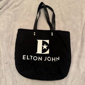 Elton John‎ Farewell Yellow Brick Road Tour Black Canvas Tote Bag